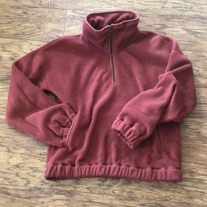 Abercrombie & Fitch XS Quarter Zip Rust Plush Pullover